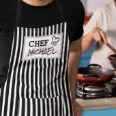 Moderne, aangepaste Chef Black Striped Schort