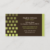 Moderne aangepaste chocolade/Limoen-Visitekaartje Visitekaartje (Achterkant)