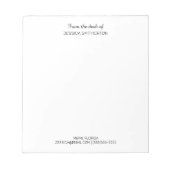 Moderne aangepaste contactgegevens van bureaunaam notitieblok (Voorkant)