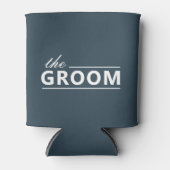 Moderne Aangepaste De Bruidegom Stof Groen Witte T Blikjeskoeler (Voorkant)