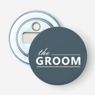 Moderne Aangepaste De Bruidegom Stof Groen Witte T Button Flesopener