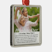 Moderne aangepaste definitie van een oma metalen ornament (Rechts)