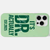 Moderne Aangepaste Dr. Naam Datum Donkergroen Case-Mate iPhone Case (Achterkant (horizontaal))