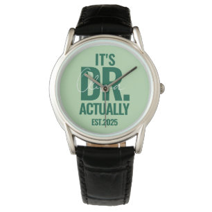 Moderne Aangepaste Dr. Naam Datum Donkergroene Kno Horloge