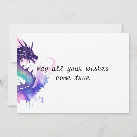 Moderne aangepaste draak verjaardag kaart (Achterkant)