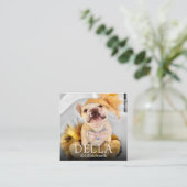 Moderne Aangepaste dubbele foto Scannable QR | Del Vierkante Visitekaartje (Staand voorkant)