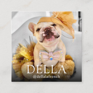 Moderne Aangepaste dubbele foto Scannable QR | Del Vierkante Visitekaartje