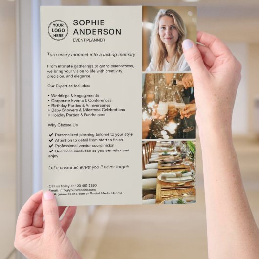 Moderne aangepaste evenementenplanner promotioneel flyer