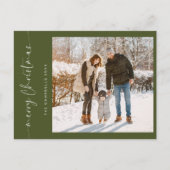 Moderne aangepaste familie foto Christmas Green Feestdagenkaart (Voorkant)