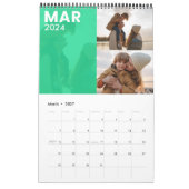 Moderne aangepaste familie foto kalender kleuren (Mar 2027)