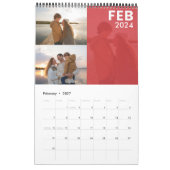 Moderne aangepaste familie foto kalender kleuren (Feb 2027)