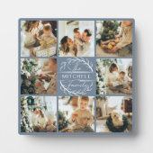 Moderne aangepaste familie fotocollage | Dusty Blu Fotoplaat (Voorkant)