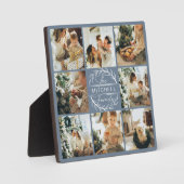 Moderne aangepaste familie fotocollage | Dusty Blu Fotoplaat (Voorkant)