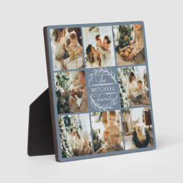 Moderne aangepaste familie fotocollage | Dusty Blu Fotoplaat