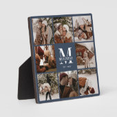 Moderne aangepaste familie fotocollage | Monogram Fotoplaat (Voorkant)