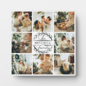 Moderne aangepaste familie fotocollage | Monogram  Fotoplaat (Voorkant)