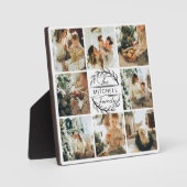 Moderne aangepaste familie fotocollage | Monogram  Fotoplaat (Voorkant)