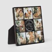 Moderne aangepaste familie fotocollage | Monogram  Fotoplaat (Voorkant)