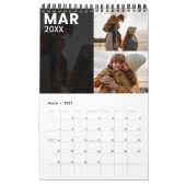 Moderne aangepaste familie fotokalender grijs kalender (Mar 2027)