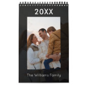 Moderne aangepaste familie fotokalender grijs kalender (Hoes)