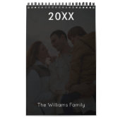 Moderne aangepaste familie fotokalender grijs kalender (Hoes)