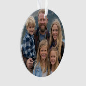 Moderne aangepaste familie fotovakantie gepersonal ornament (voorkant)