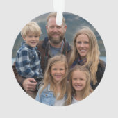 Moderne aangepaste familie fotovakantie gepersonal ornament (achterkant)