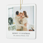 Moderne aangepaste familiefoto keramisch ornament (Links)