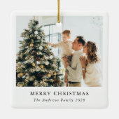 Moderne aangepaste familiefoto keramisch ornament (Achterkant)