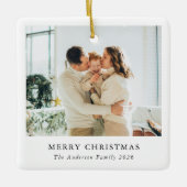 Moderne aangepaste familiefoto keramisch ornament (Voorkant)