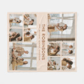 Moderne aangepaste familienaam 10 foto collage fleece deken (Voorkant (Horizontaal))