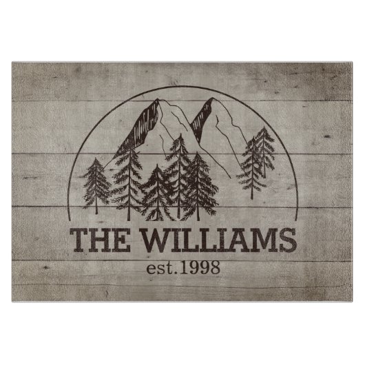 Moderne aangepaste familienaam Est datum Boerderij Snijplank (Voorkant)