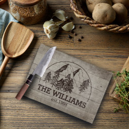 Moderne aangepaste familienaam Est datum Boerderij Snijplank