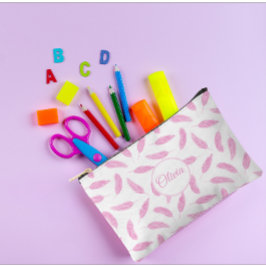 Moderne aangepaste flamingo vadernaam roze etui