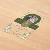 Moderne Aangepaste Foto Acryl Huwelijksuitnodiging Acryl Uitnodigingen (Laagn)