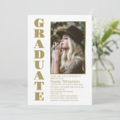 Moderne aangepaste foto afstudeerfeest kaart (Staand voorkant)