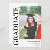 Moderne aangepaste foto afstuderen  aankondiging (Voorkant / Achterkant)