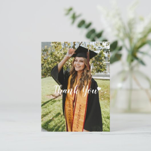 Moderne, aangepaste foto, Afstuderen dank u Briefkaart (Staand voorkant)