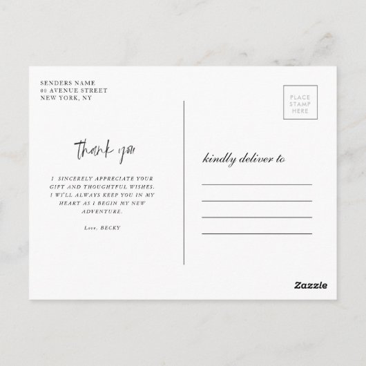 Moderne aangepaste foto afstuderen dank u kaart (Achterkant)