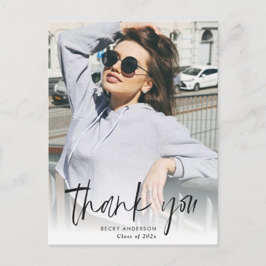 Moderne aangepaste foto afstuderen dank u kaart (Voorkant)