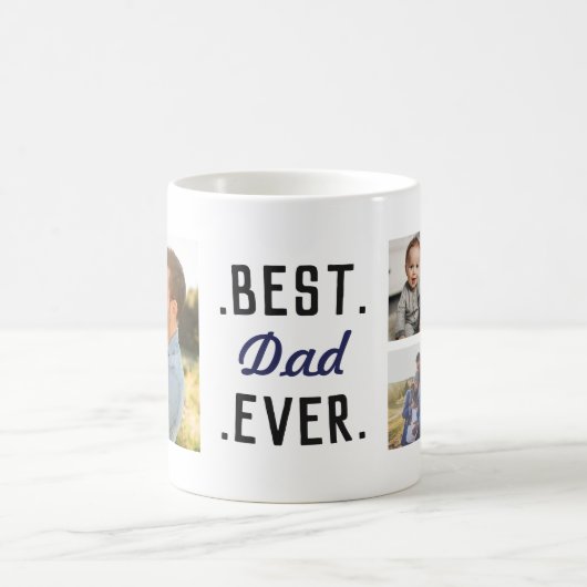 Moderne aangepaste foto Blauw beste vader ooit Mok (Center)