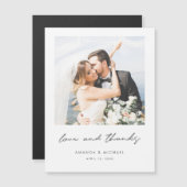Moderne Aangepaste foto-bruiloft Bedankt Magnet (Voorkant / Achterkant)