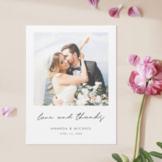 Moderne Aangepaste foto-bruiloft Bedankt Magnet