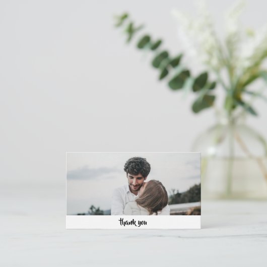 Moderne Aangepaste foto bruiloft Hartelijk dank Informatiekaartje (Staand voorkant)