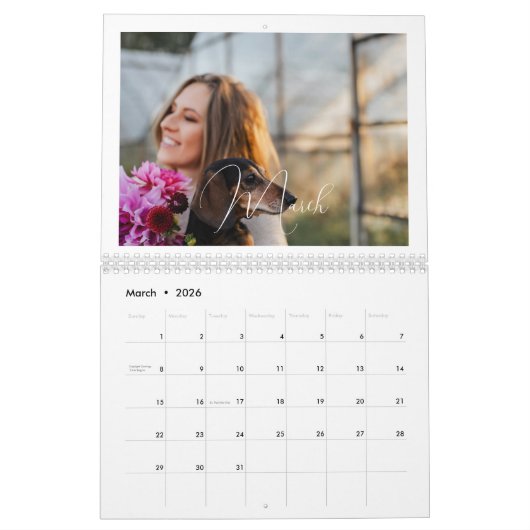 Moderne aangepaste foto Creëer Uw eigen elegant sc Kalender (Mar 2026)