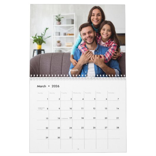 Moderne aangepaste foto Creëer Uw eigen familie Kalender (Mar 2026)
