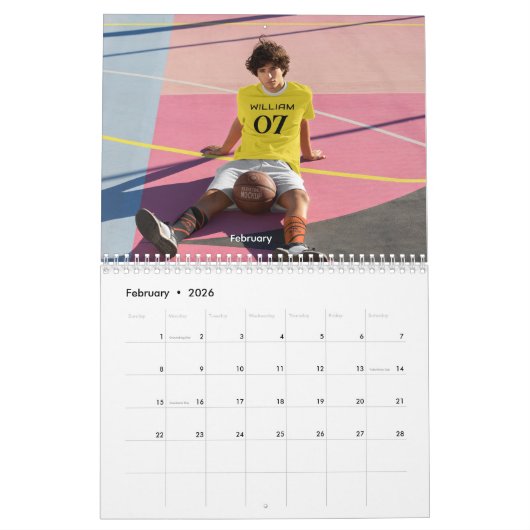 Moderne aangepaste foto Creëer Uw eigen familie Kalender (Feb 2026)