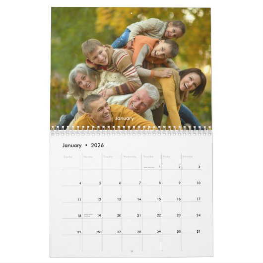 Moderne aangepaste foto Creëer Uw eigen familie Kalender (Jan 2026)