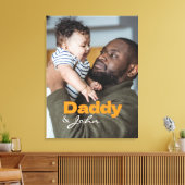 Moderne aangepaste foto Daddy & Son naam Keepsake Canvas Afdruk (Insitu (Woonkamer))