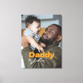 Moderne aangepaste foto Daddy & Son naam Keepsake Canvas Afdruk (Voorkant)